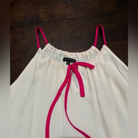 Staccato Tank Top Cream/Orange/Magenta Sleeveless Tank top Size Medium NWOT - Picture 2 of 6